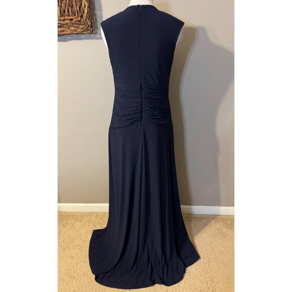 Vince Camuto Long Formal Dress 12 Blue Sleeveless Wedding Party Cruise Washable - Picture 5 of 14